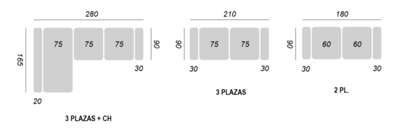 Tabla de medidas del mueble